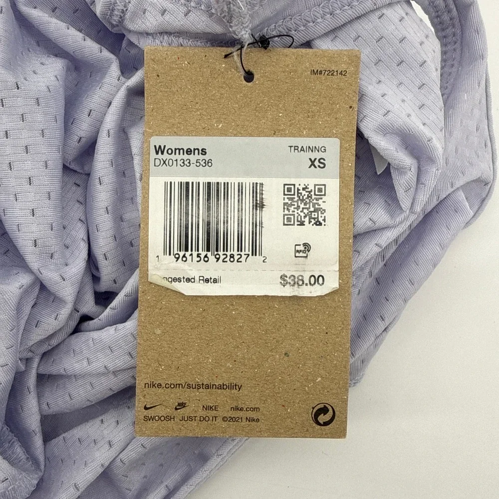 NWT Nike‎ Womens Dri-FIT Mesh Training Tank Top Oxygen Purple DX0133-536 XS